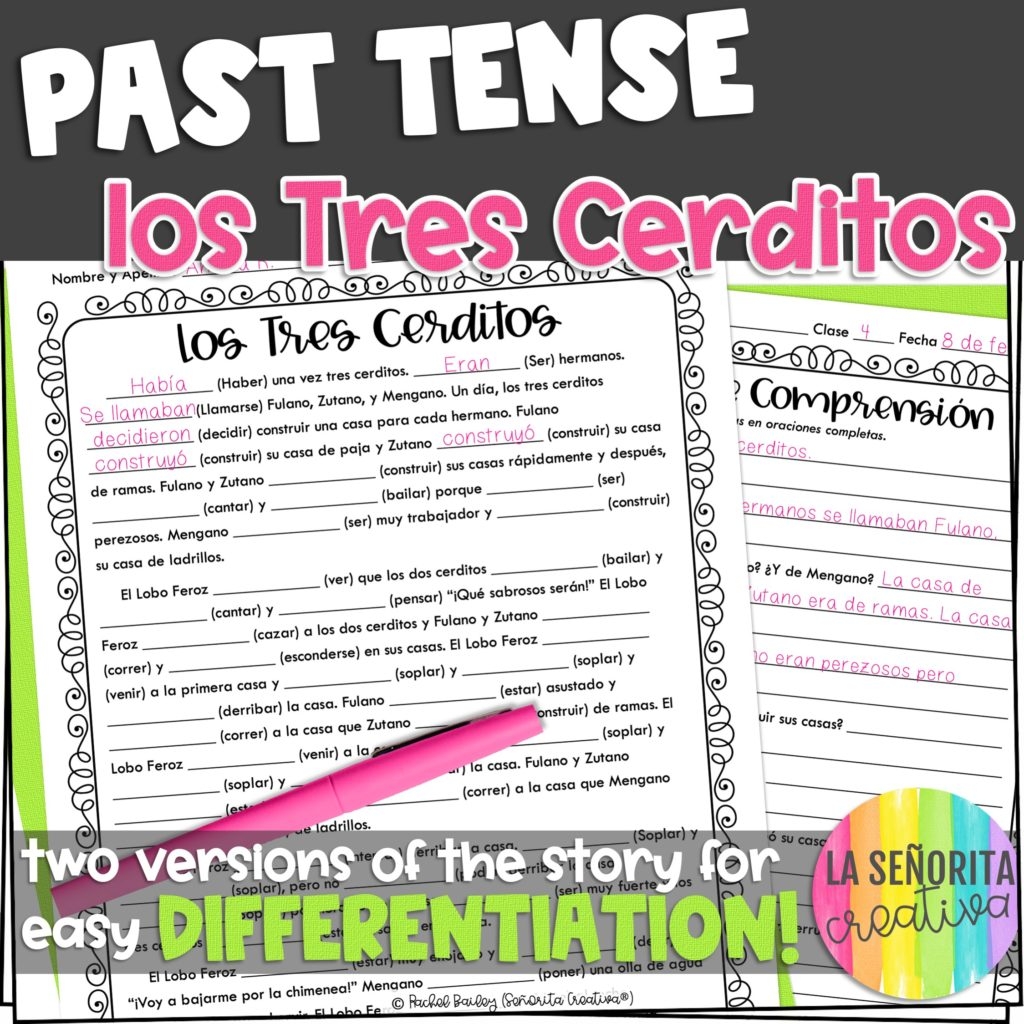 Tres Cerditos Preterite Vs Imperfect Story Worksheet Se orita Creativa