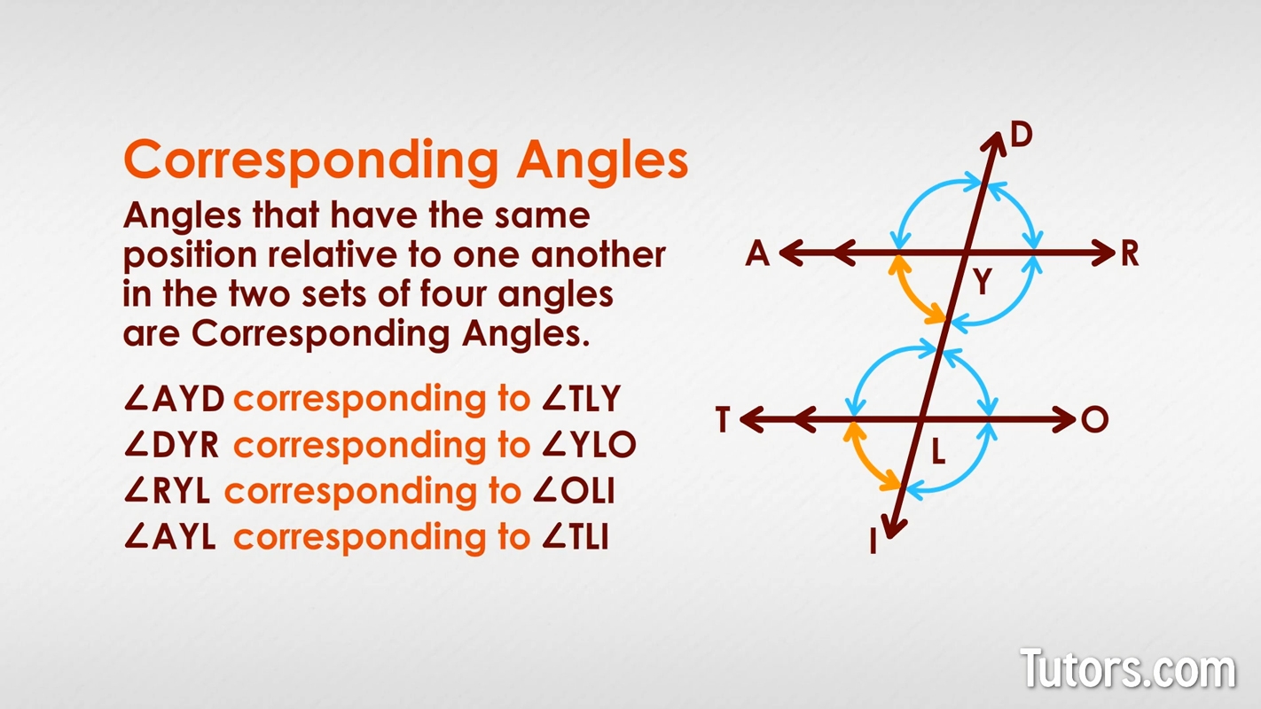 Types Of Angle Relationships Corresponding Alternate Interior More