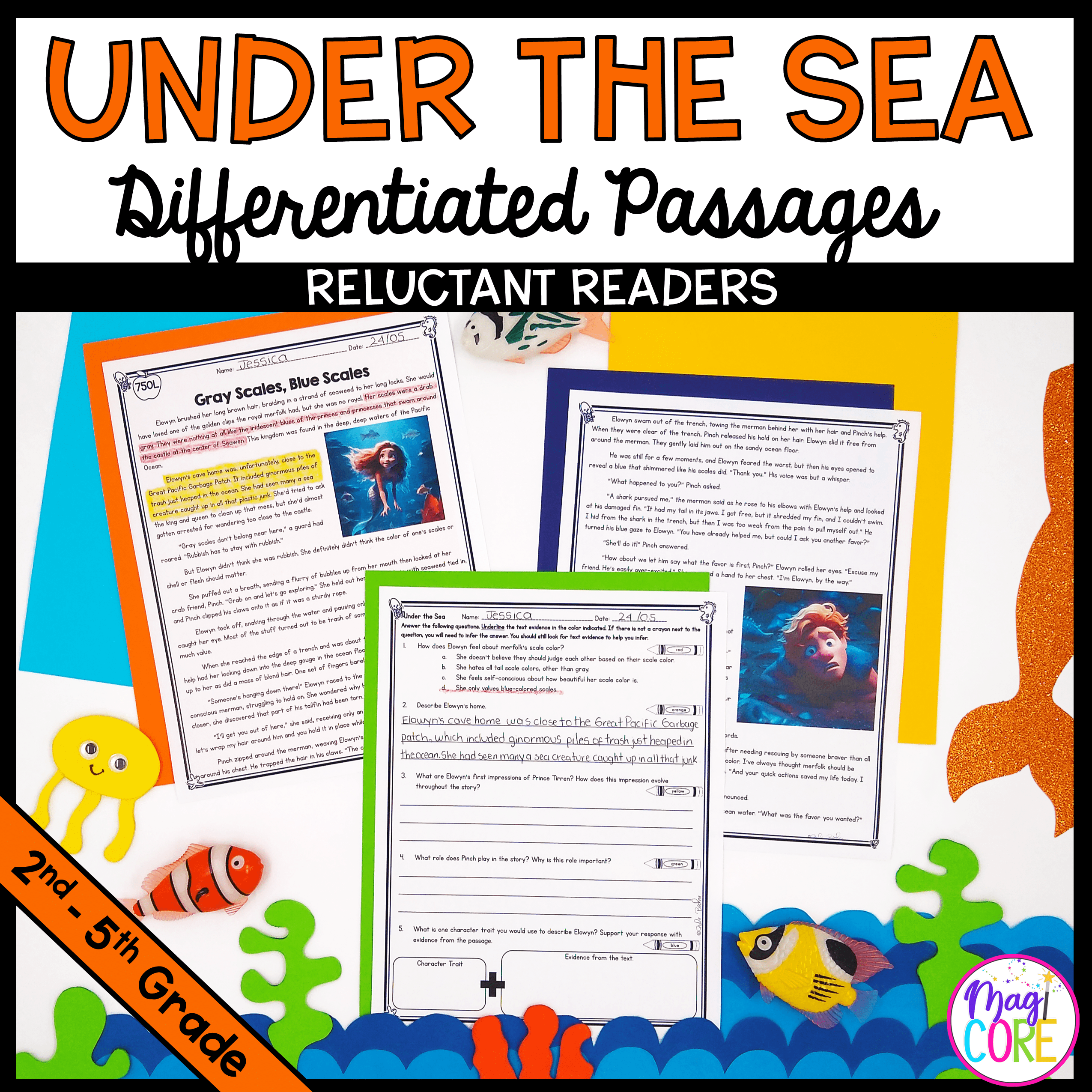 Under The Sea Differentiated Reading Passages 2nd 5th Grade MagiCore Under The Sea Differentiated Reading Passages 2nd 5th Grade MagiCore