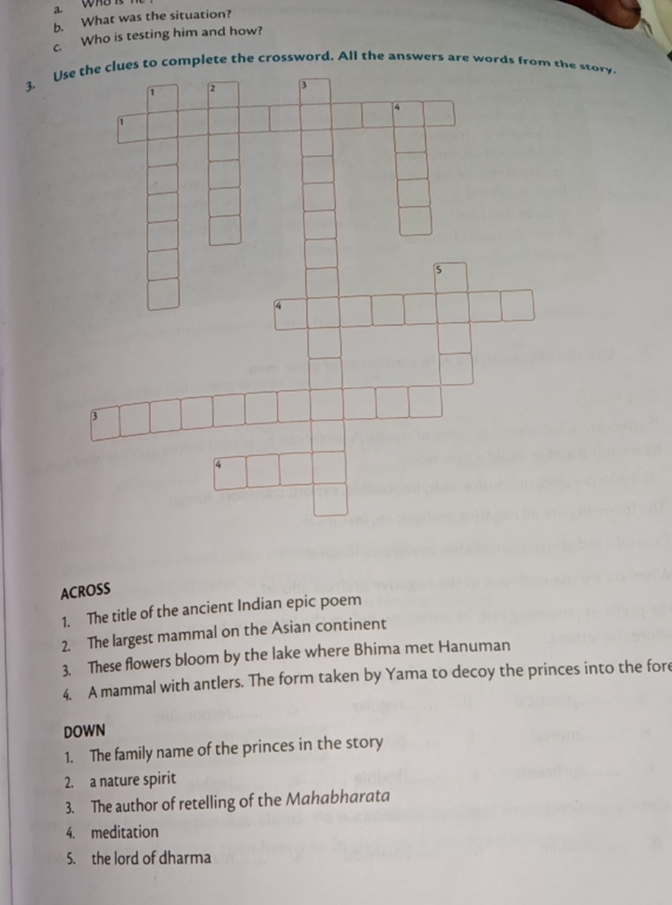 princes of india crossword clue