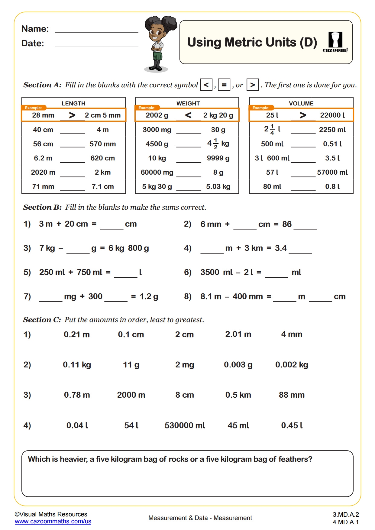 conversion of metric system worksheet conversion of metric system worksheet