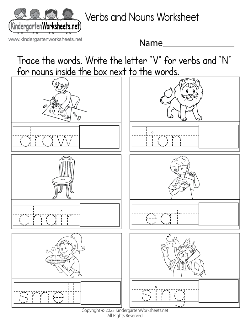 noun or verb worksheet