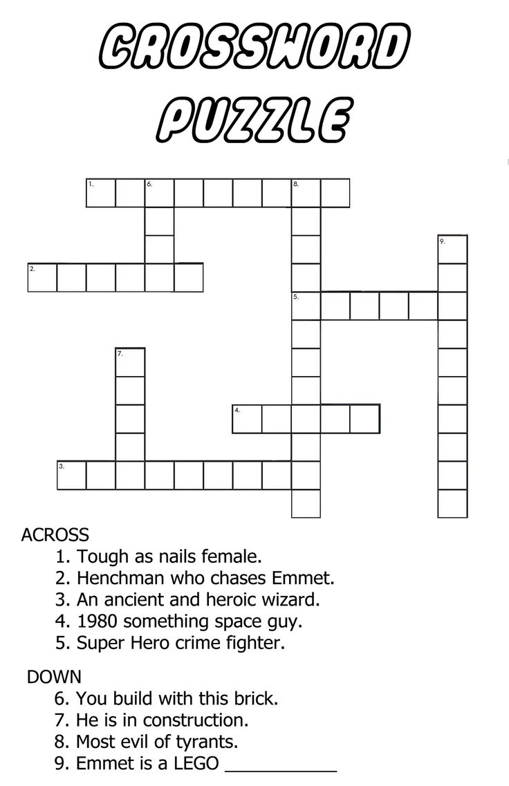 crossword puzzle printable easy