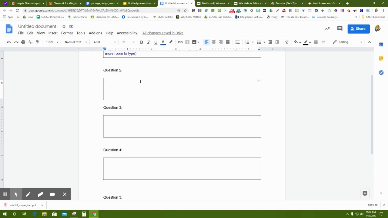 Video 5 Creating Fillable Worksheet Using Google Docs YouTube