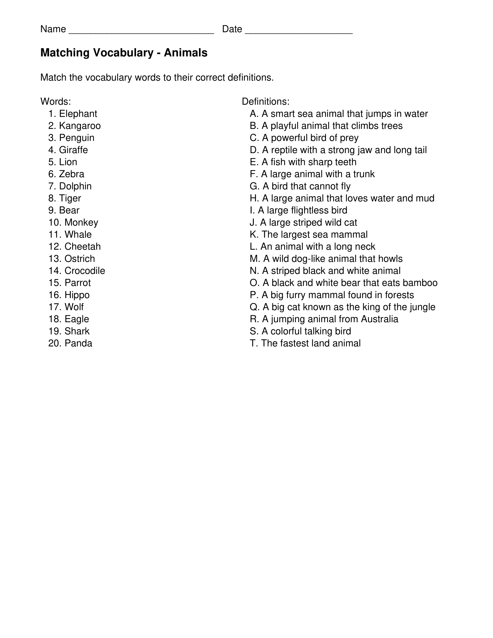 Vocabulary Worksheets 2nd Grade Vocabulary Worksheets