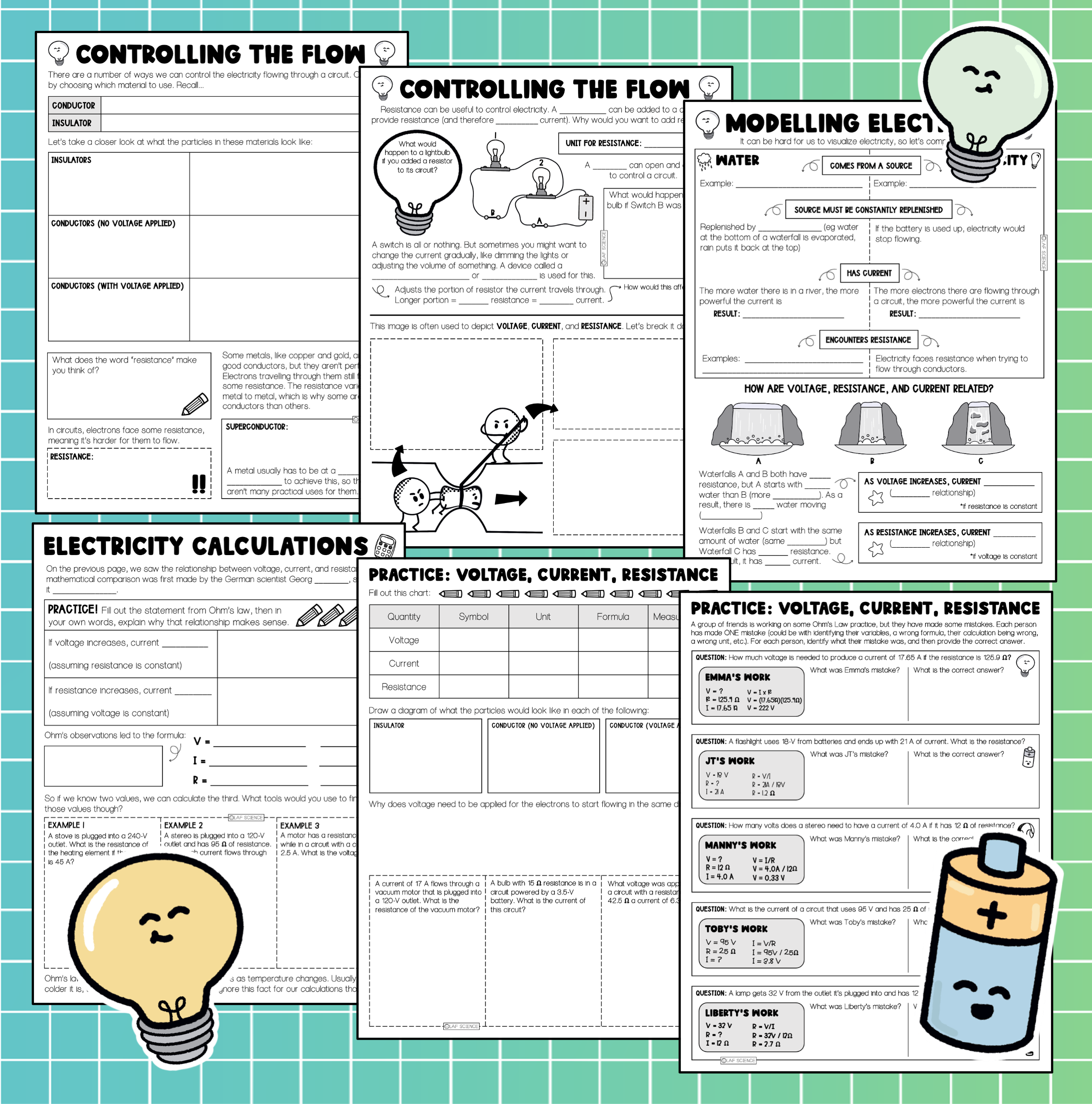 Voltage Current And Resistance Ohm s Law Notes Practice Made By Teachers