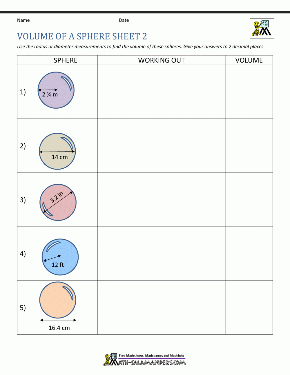 Volume Of A Sphere Calculator