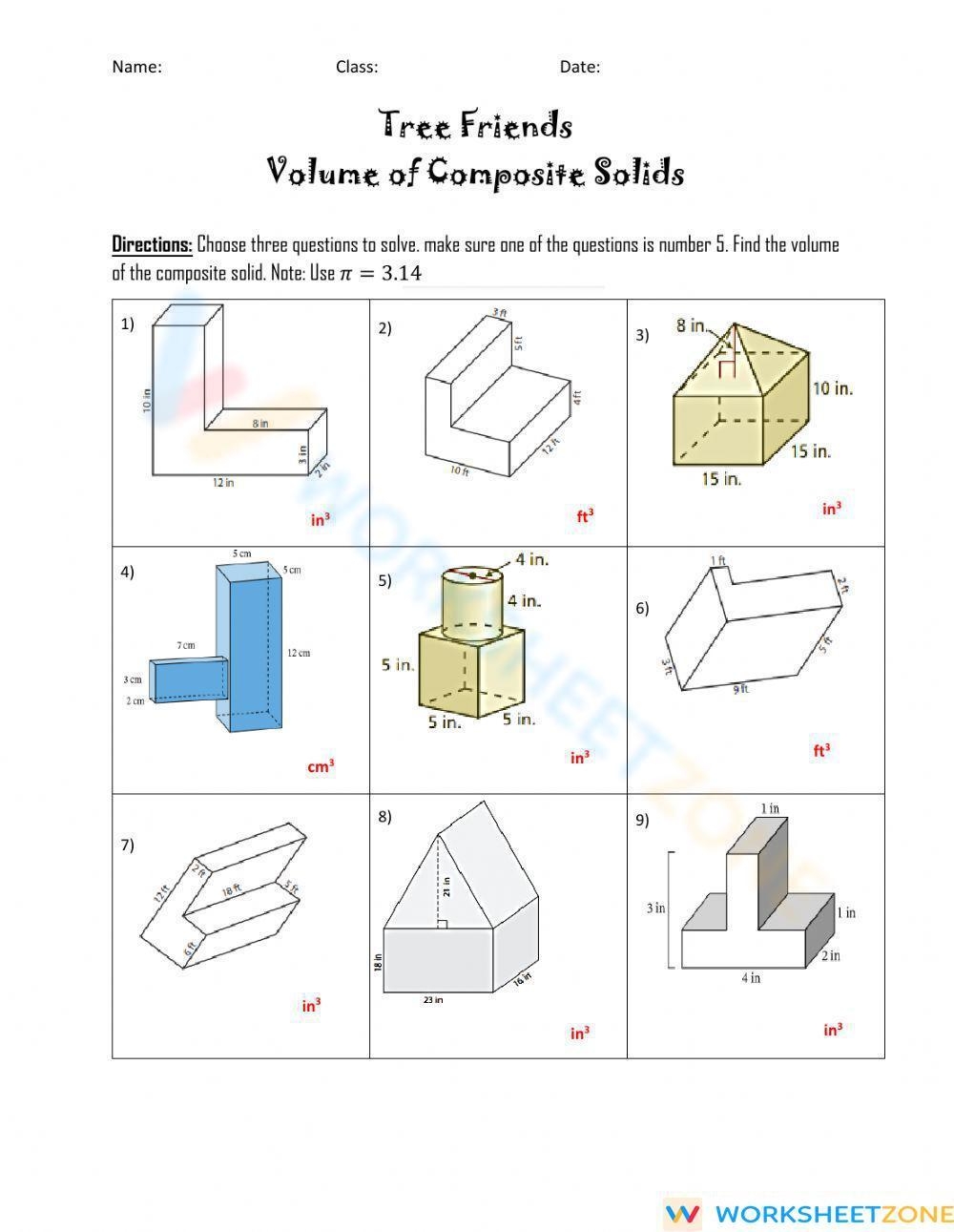 Volume Of Composite Figures Worksheet Worksheets Library