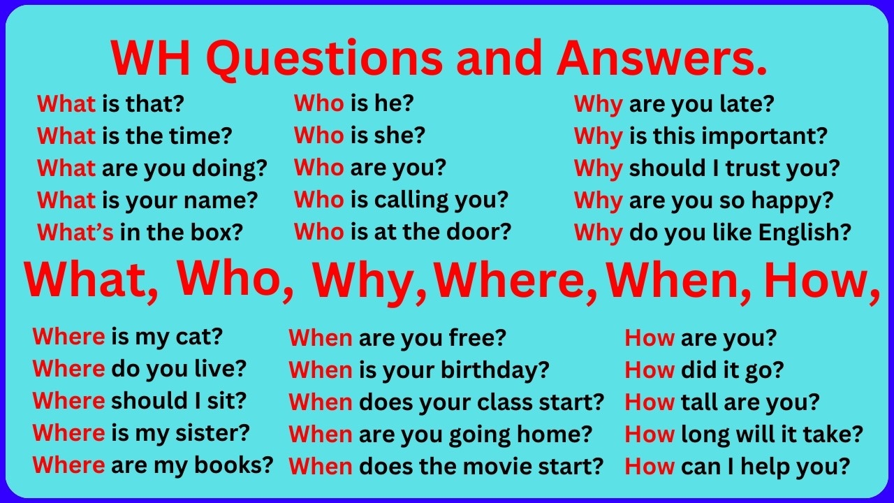 who what when where how questions