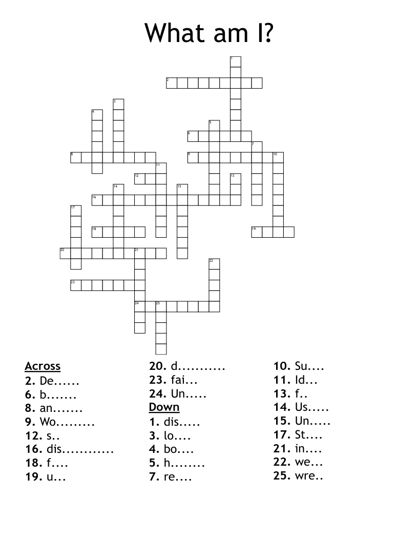 What Am I Crossword WordMint