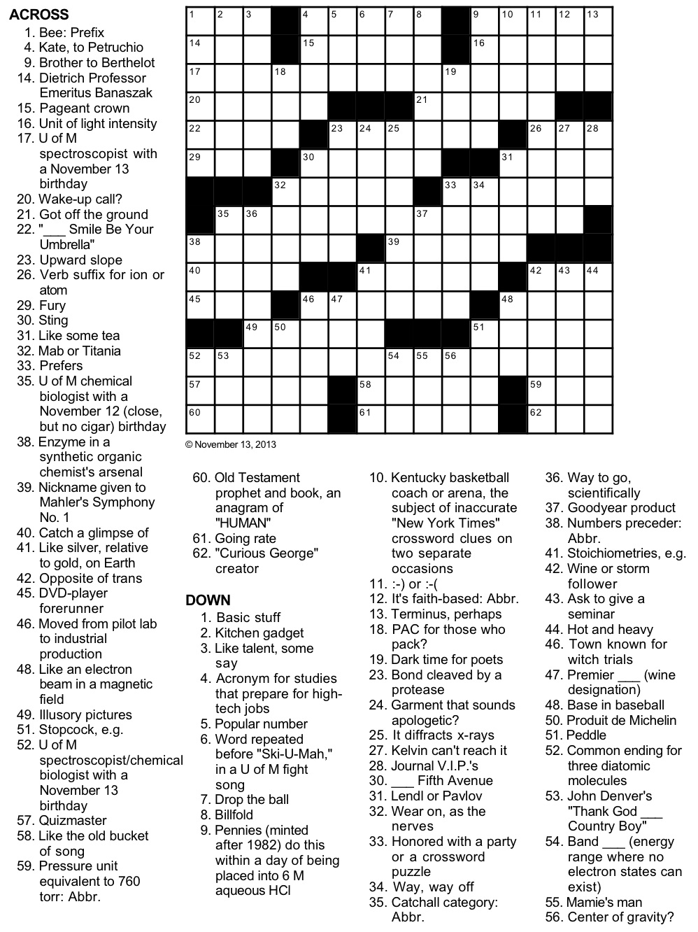 What Are The Odds Crossword Puzzle