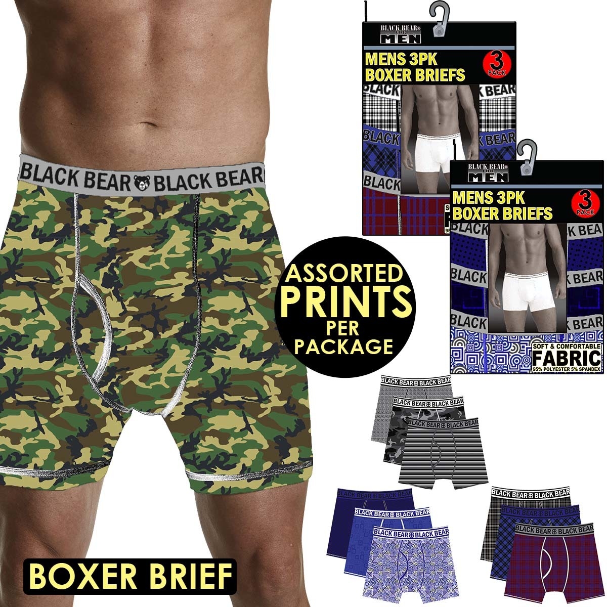 Wholesale Men s Knit Briefs Medium 3 Assorted Prints DollarDays