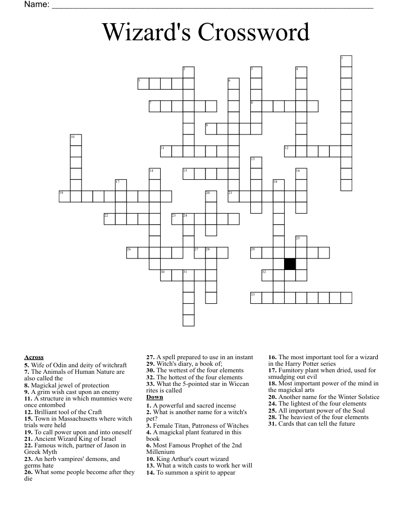 Wizard s Crossword WordMint