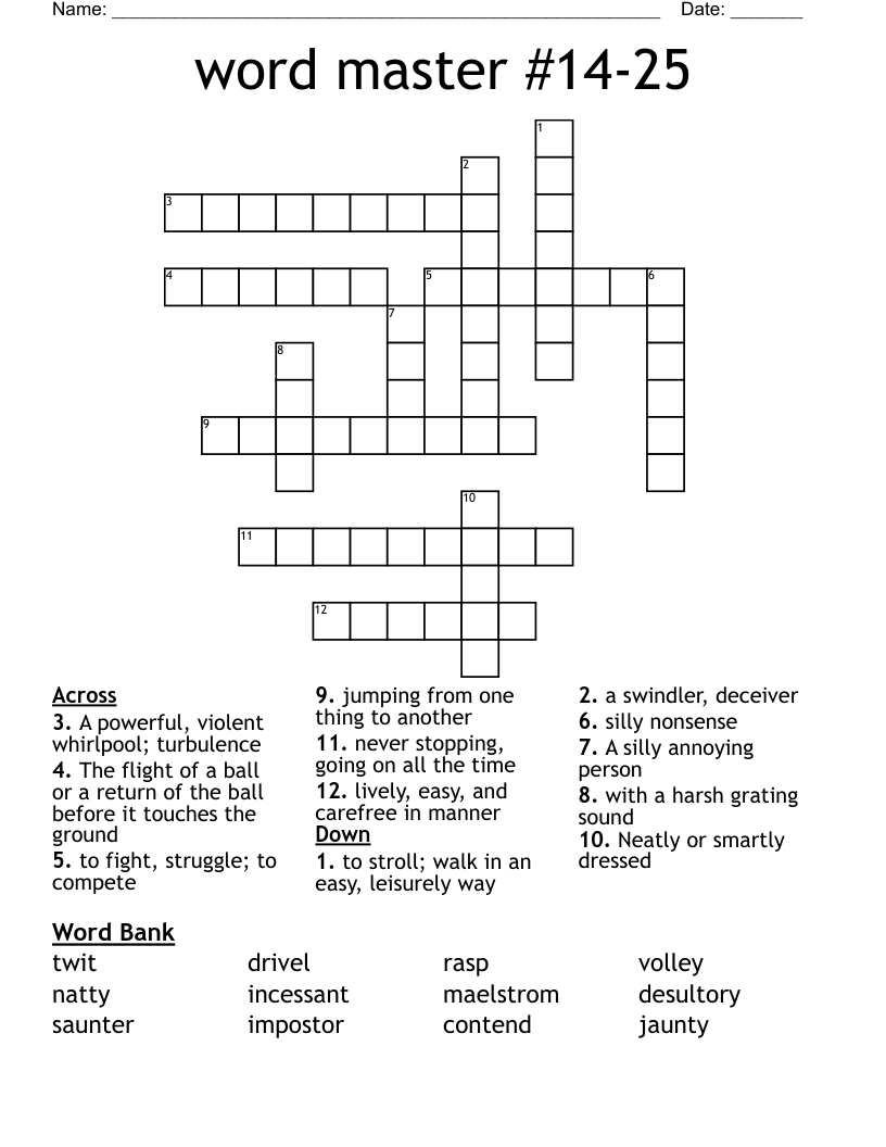 Word Master 14 25 Crossword WordMint