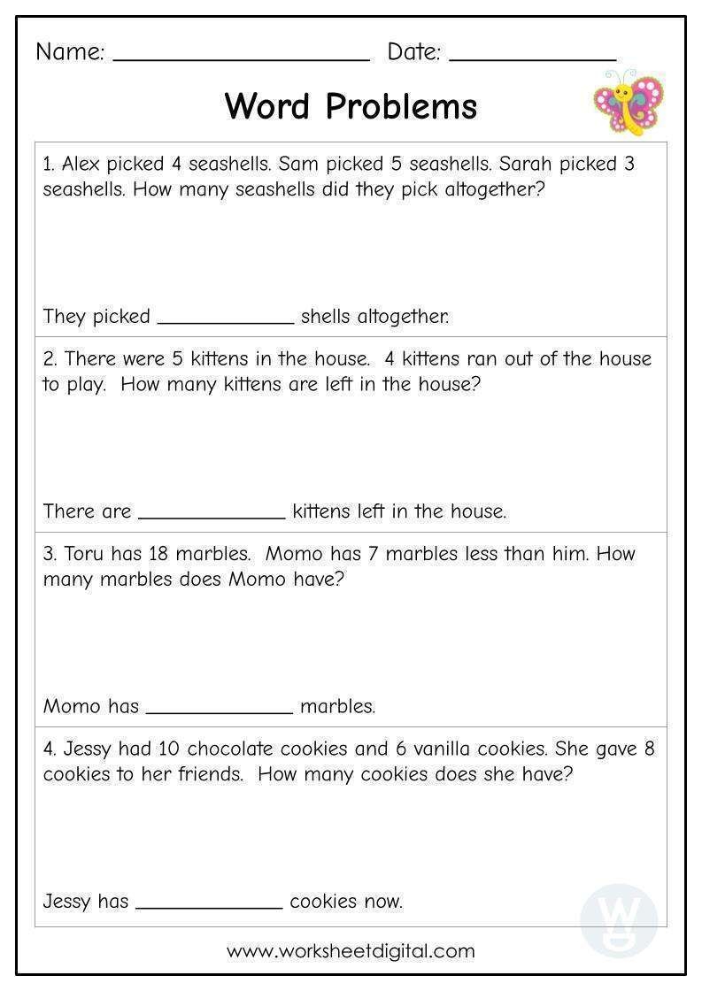 word problems within 20