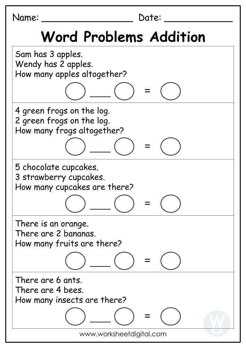 Word Problems Addition Worksheet Digital 1 Teacher Made Resources