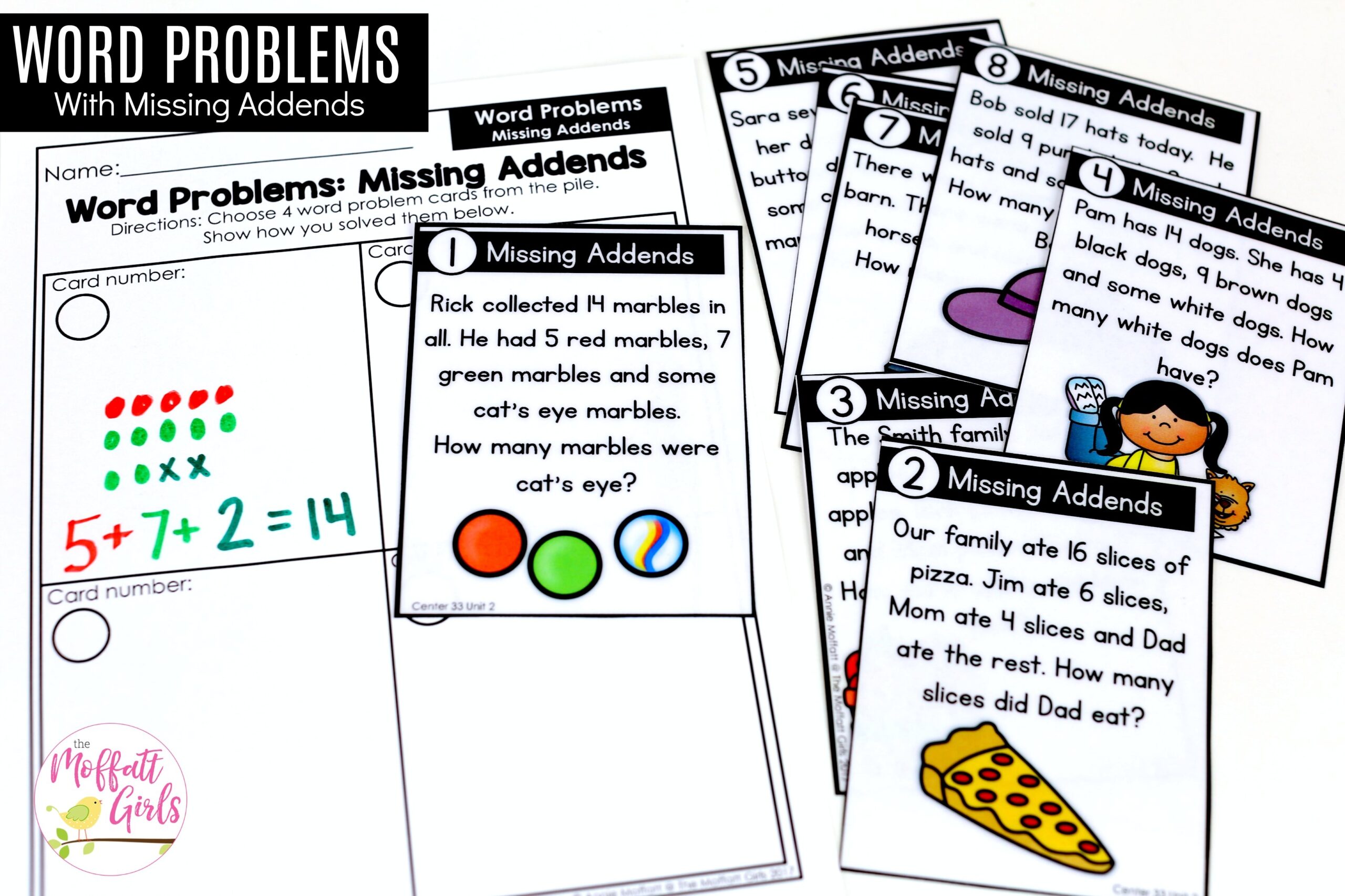 Word Problems Missing Addends 3b