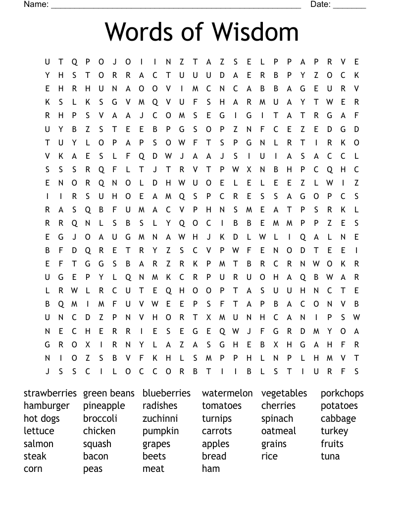 Words Of Wisdom Word Search WordMint Words Of Wisdom Word Search WordMint