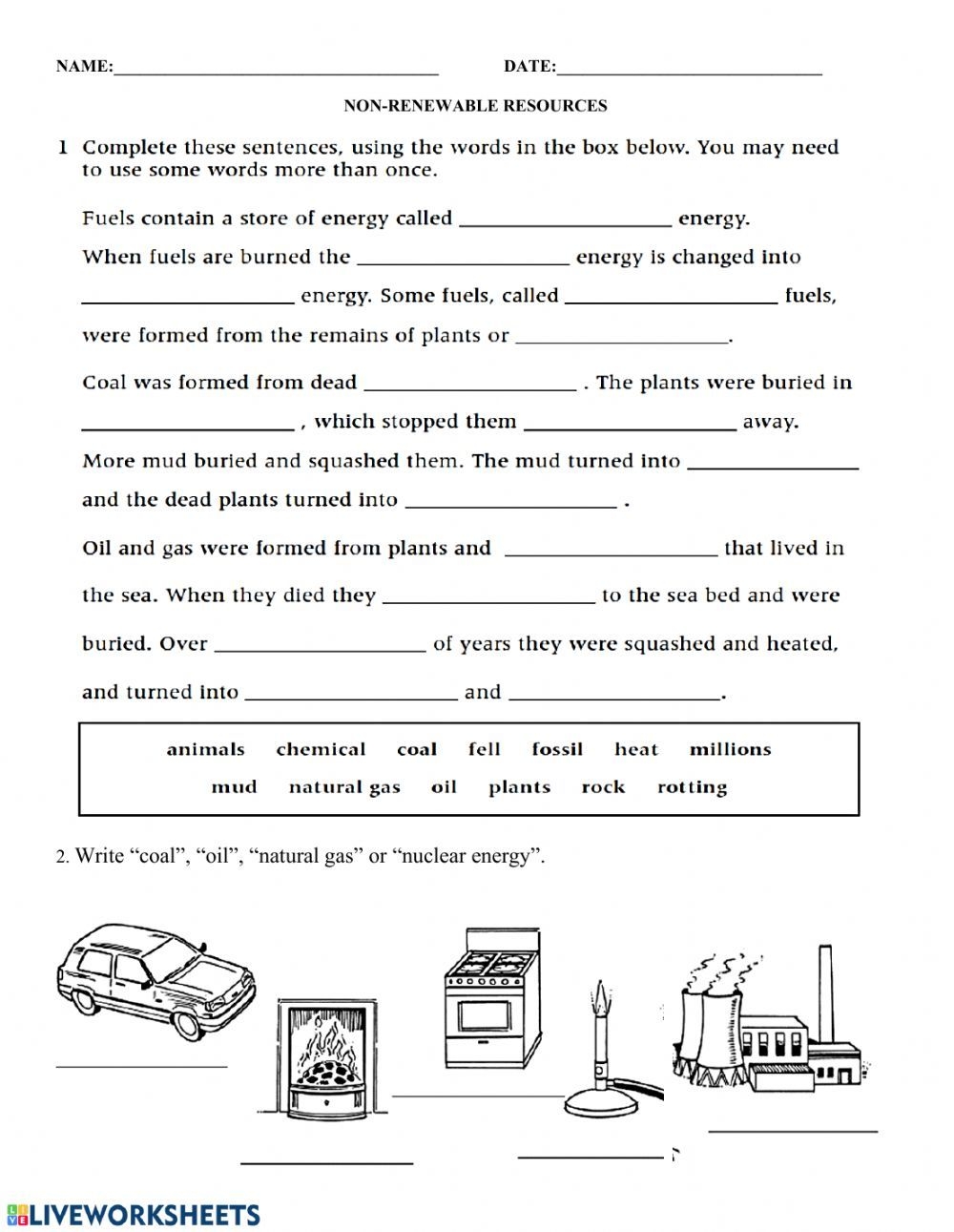 Worksheet On Renewable And Nonrenewable Resources Google Search