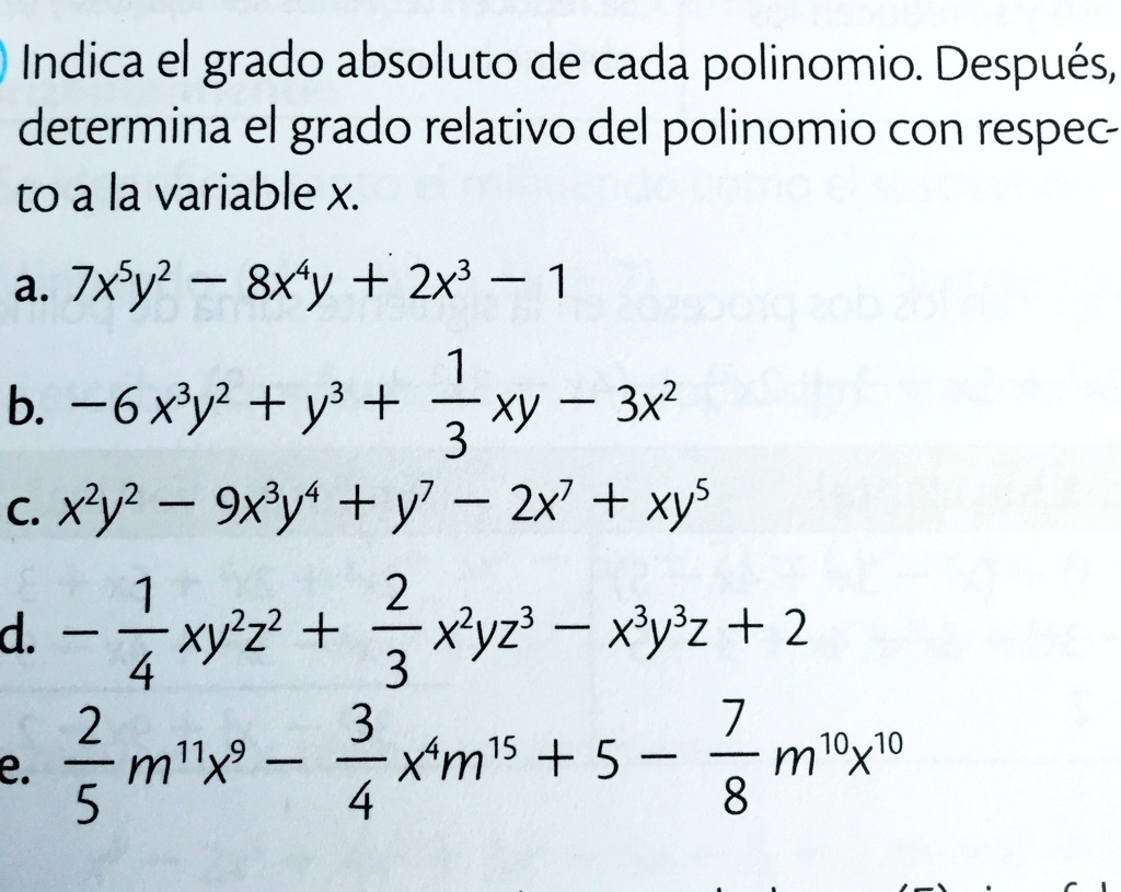 grado absoluto de un polinomio grado absoluto de un polinomio
