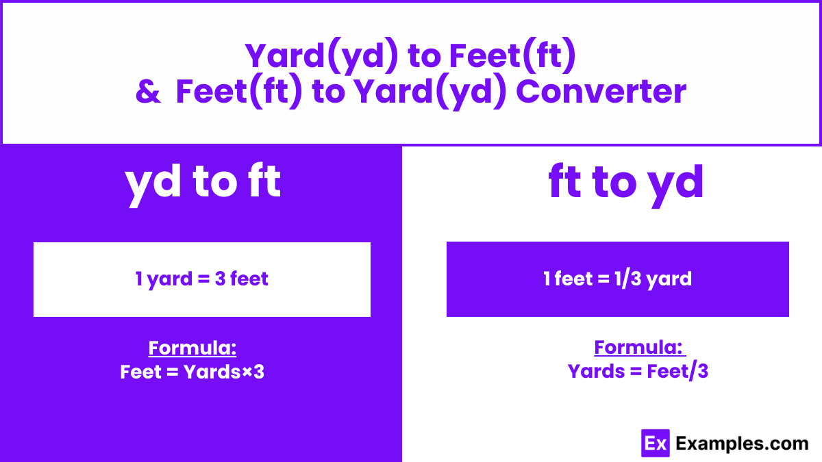 Yd To Ft Ft To Yd Converter